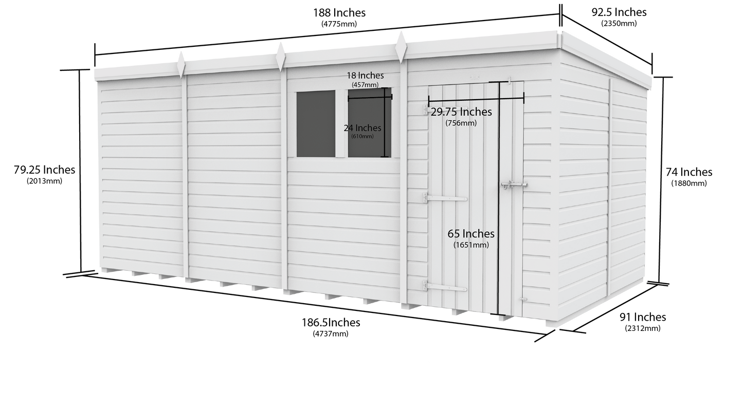 Sheds DIY Pent Garden Shed 8 ft Width