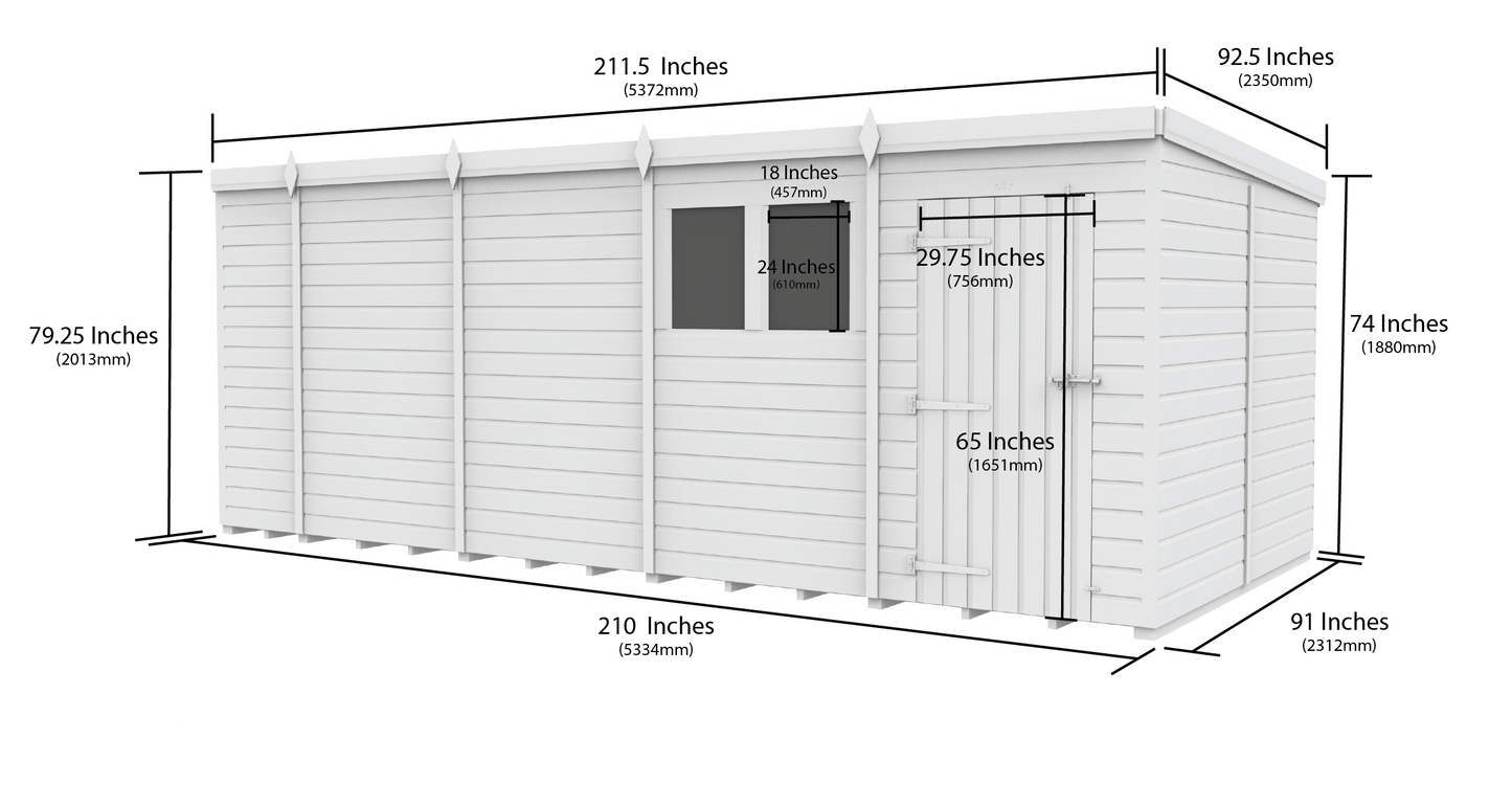 Sheds DIY Pent Garden Shed 8 ft Width