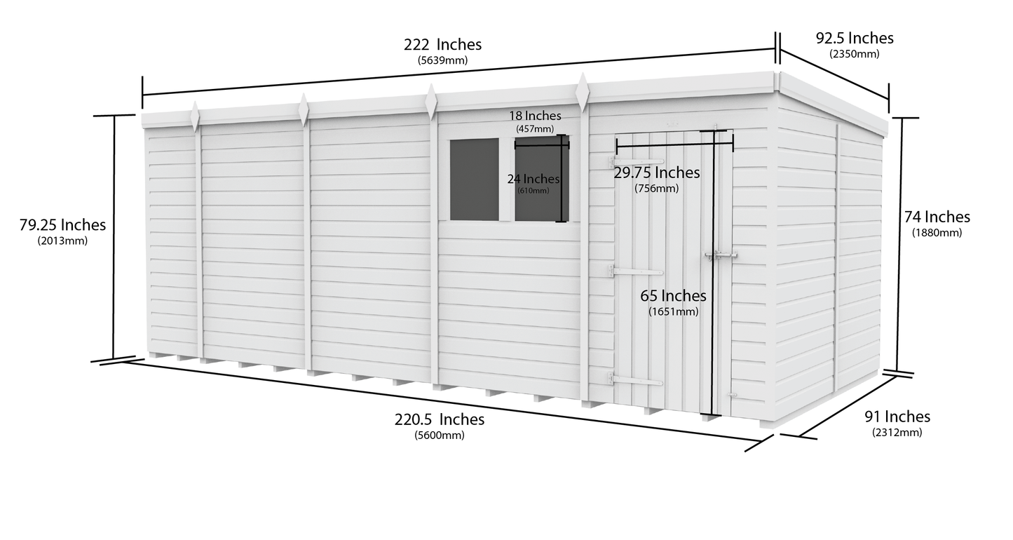 Sheds DIY Pent Garden Shed 8 ft Width