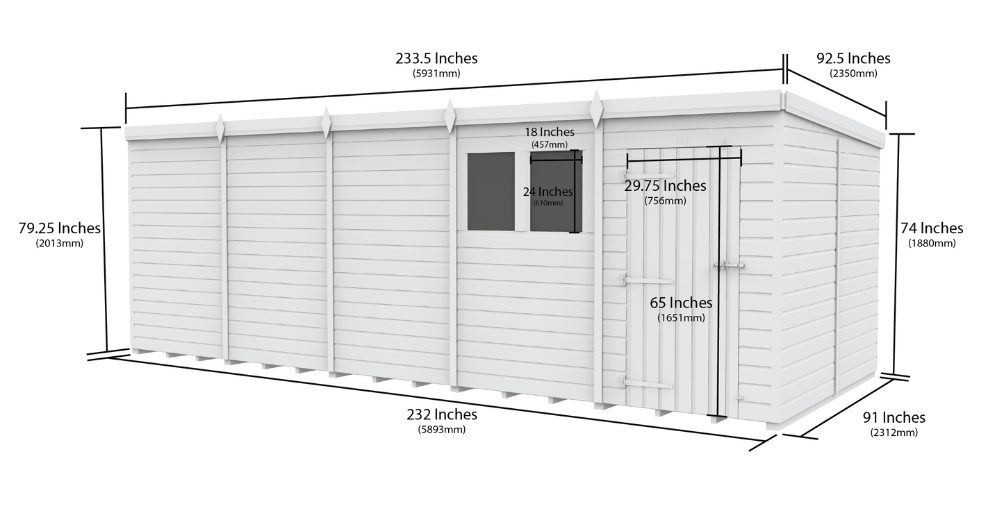 Sheds DIY Pent Garden Shed 8 ft Width