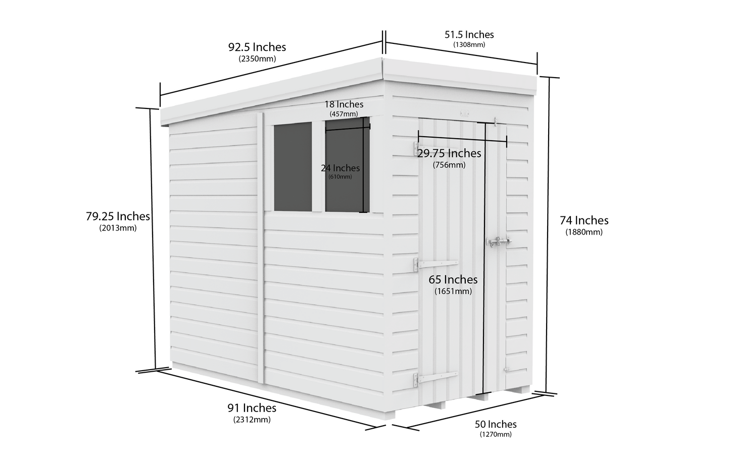 Sheds DIY Pent Garden Shed 8 ft Width