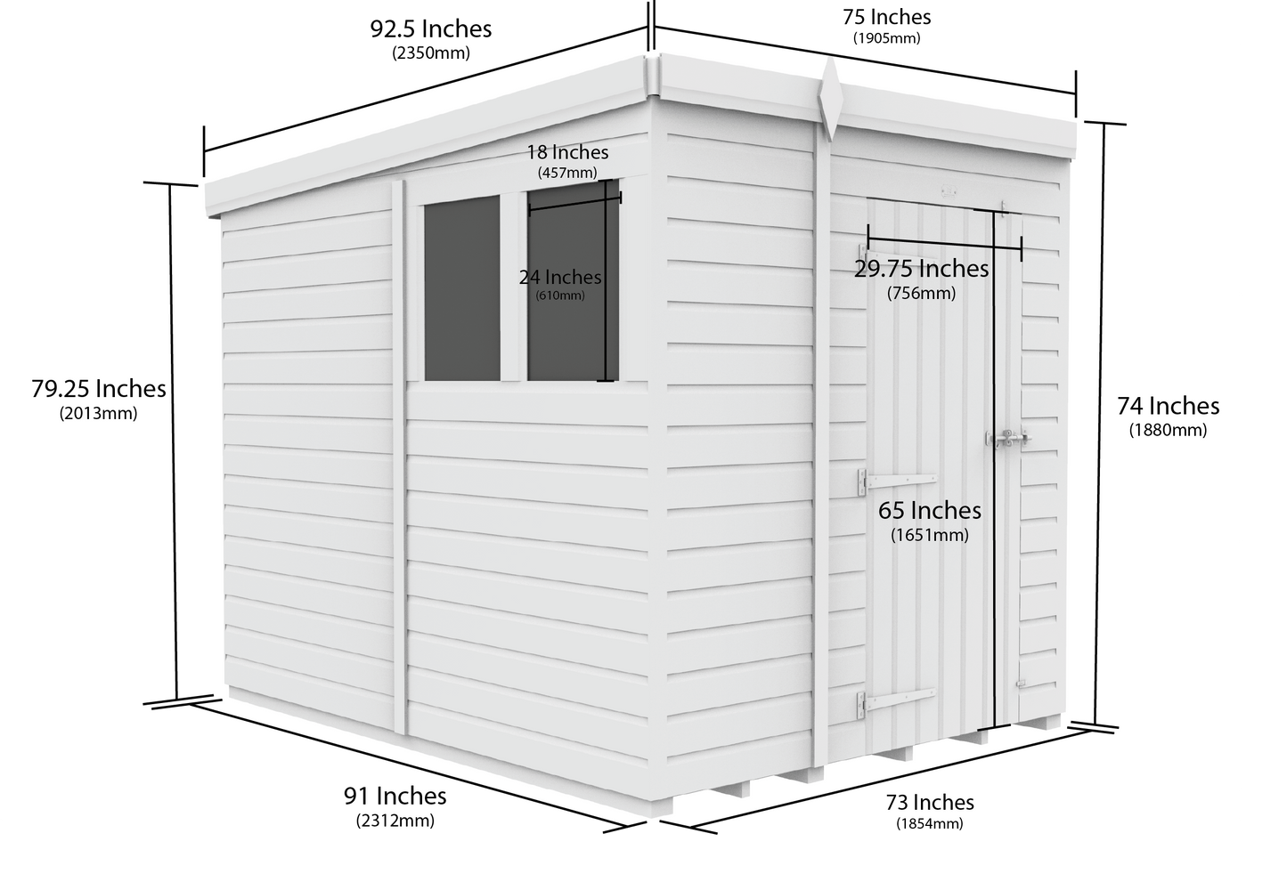 Sheds DIY Pent Garden Shed 8 ft Width
