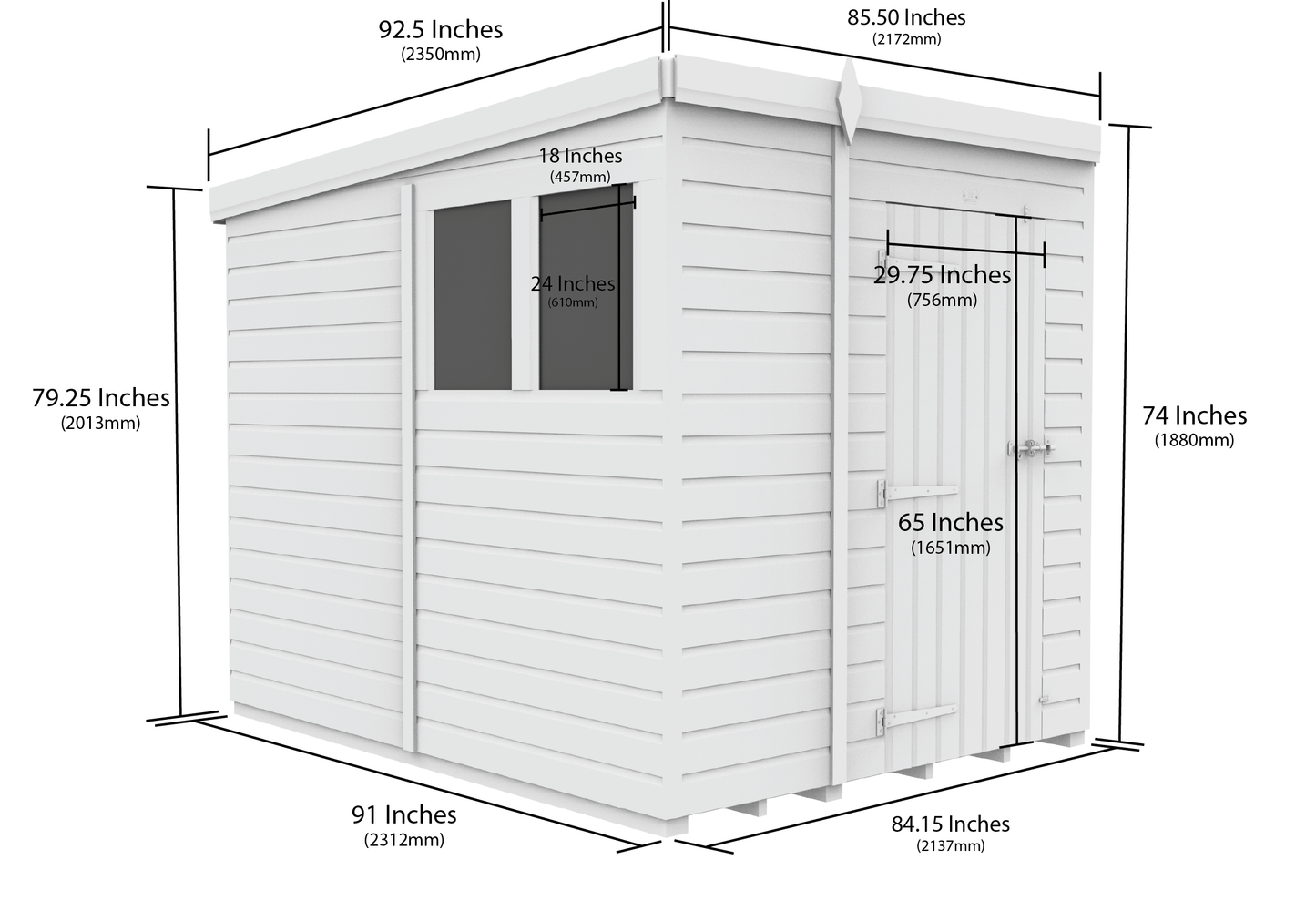Sheds DIY Pent Garden Shed 8 ft Width