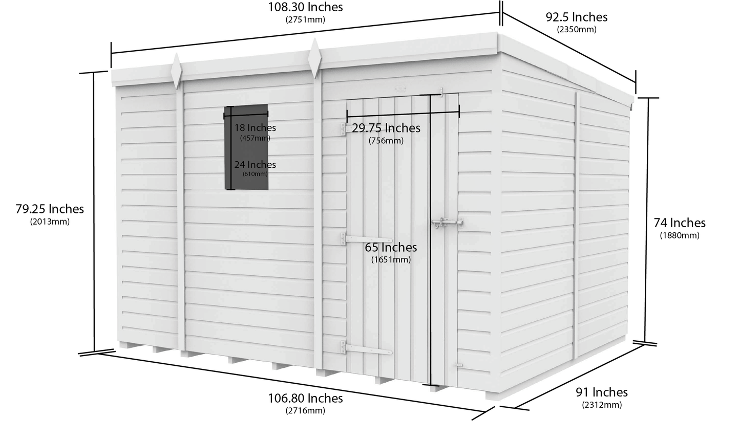 Sheds DIY Pent Garden Shed 8 ft Width