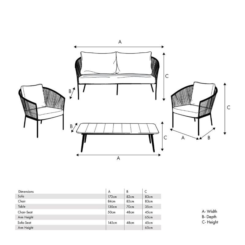 Pacific Lifestyle - Reims Outdoor Seating Set