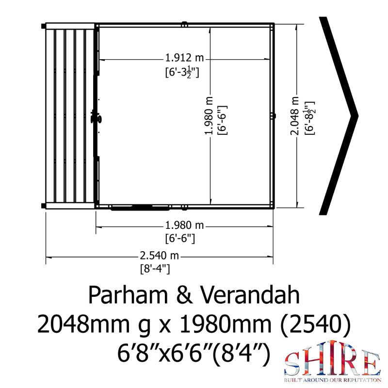 Shire Parham and Verandah 7x10 Summerhouse