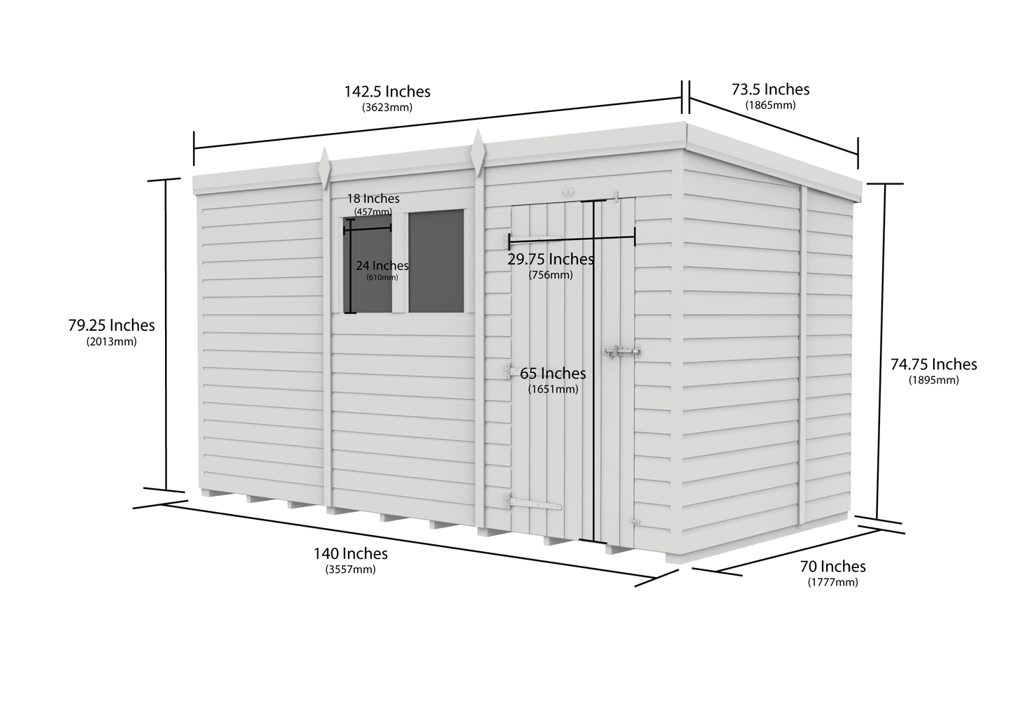 Sheds DIY Pent Garden Shed 6 ft Width