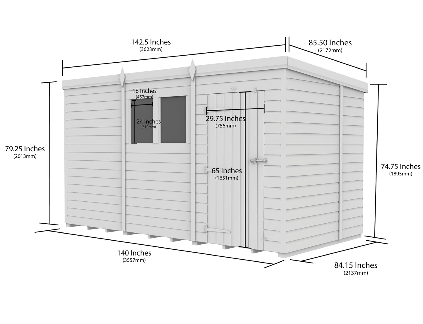 Sheds DIY Pent Garden Shed 7 ft Width