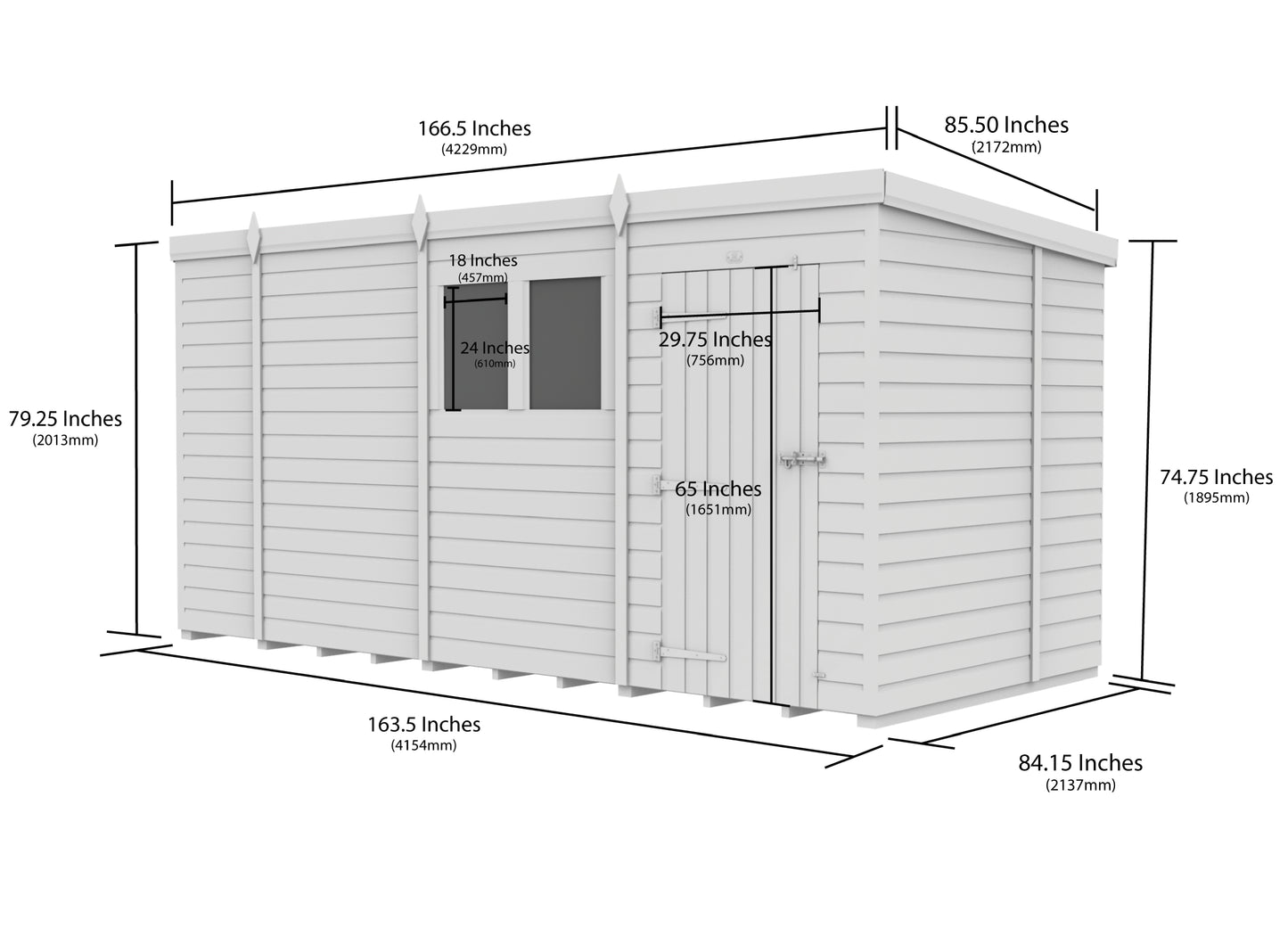 Sheds DIY Pent Garden Shed 7 ft Width