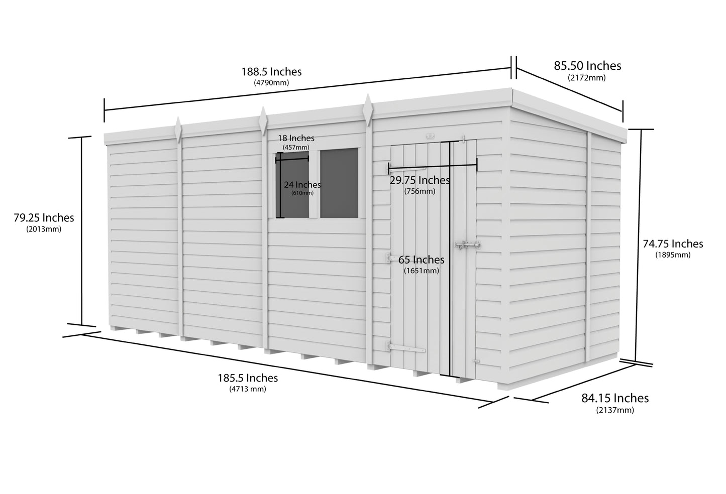 Sheds DIY Pent Garden Shed 7 ft Width
