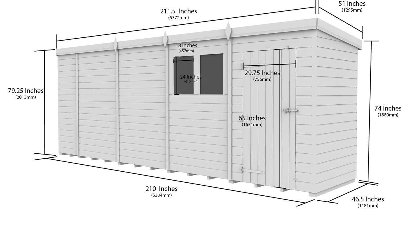 Sheds DIY Pent Garden Shed 4 ft Width