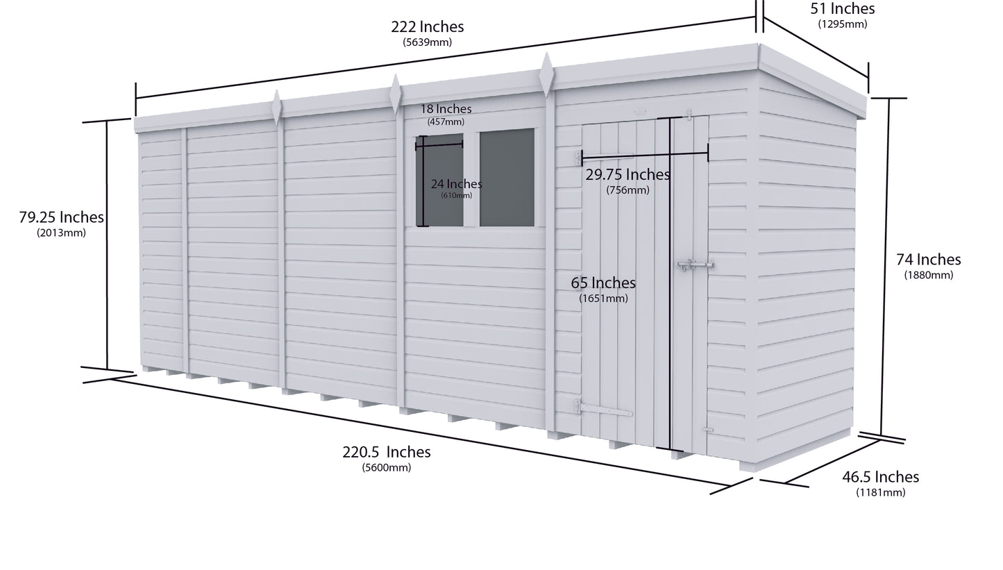 Sheds DIY Pent Garden Shed 4 ft Width