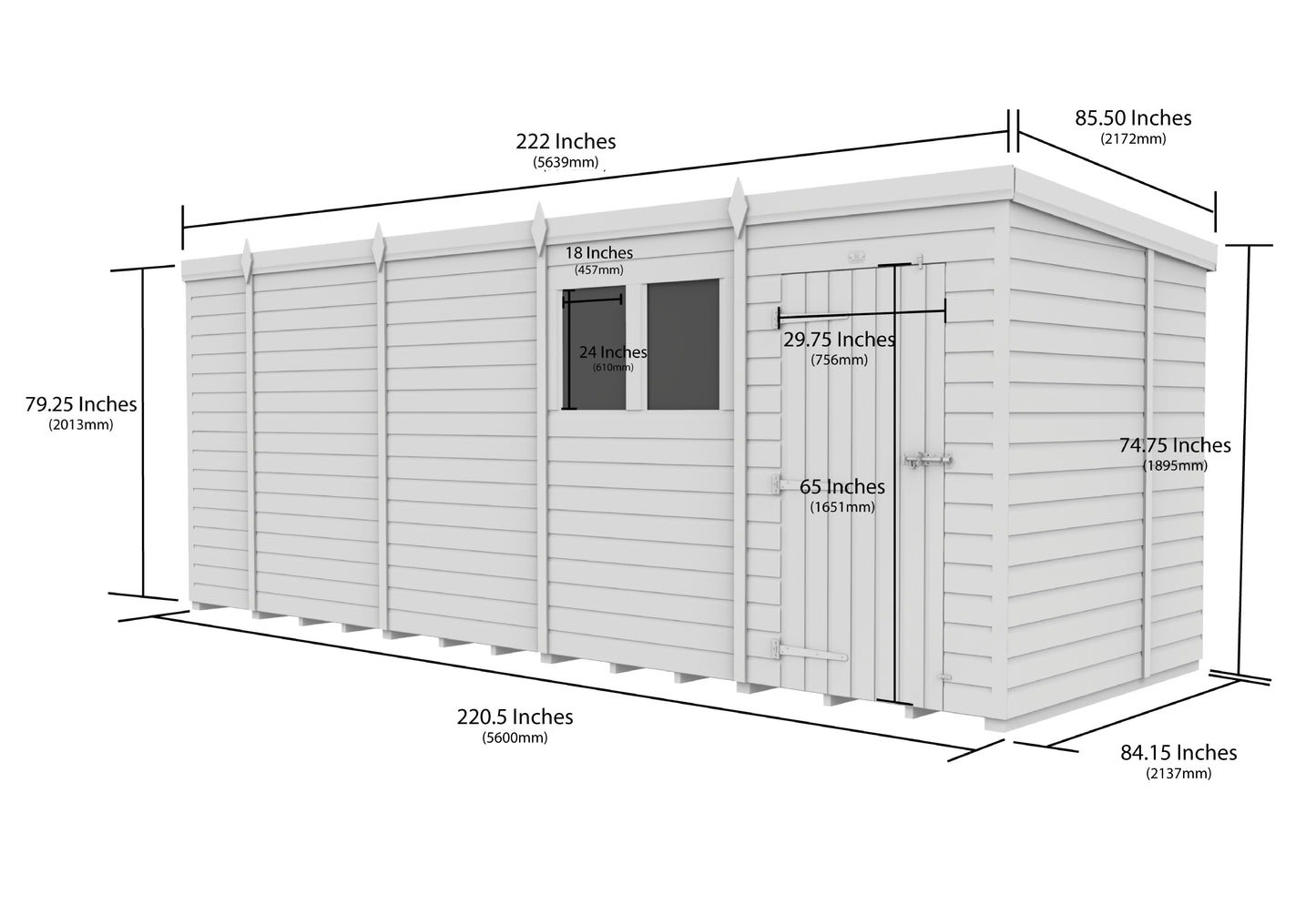Sheds DIY Pent Garden Shed 7 ft Width