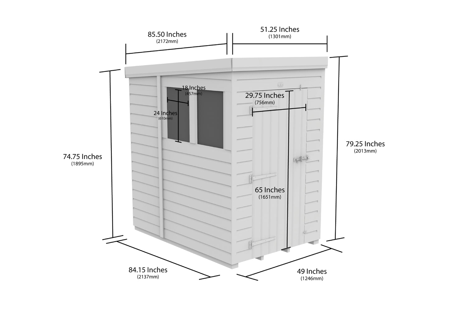 Sheds DIY Pent Garden Shed 7 ft Width