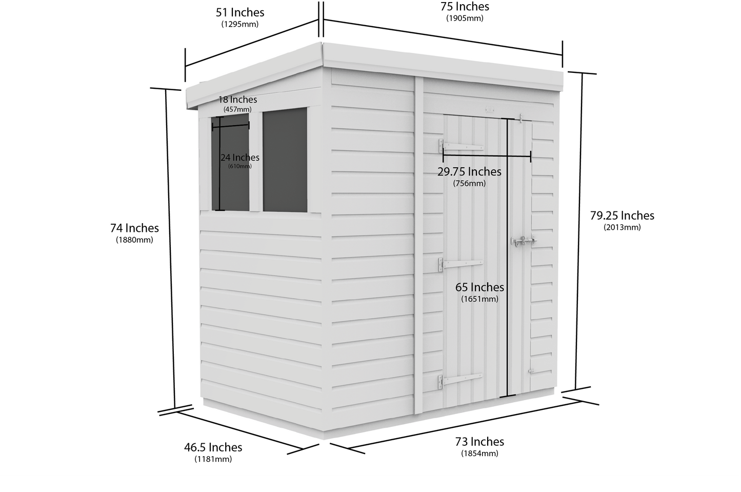 Sheds DIY Pent Garden Shed 4 ft Width