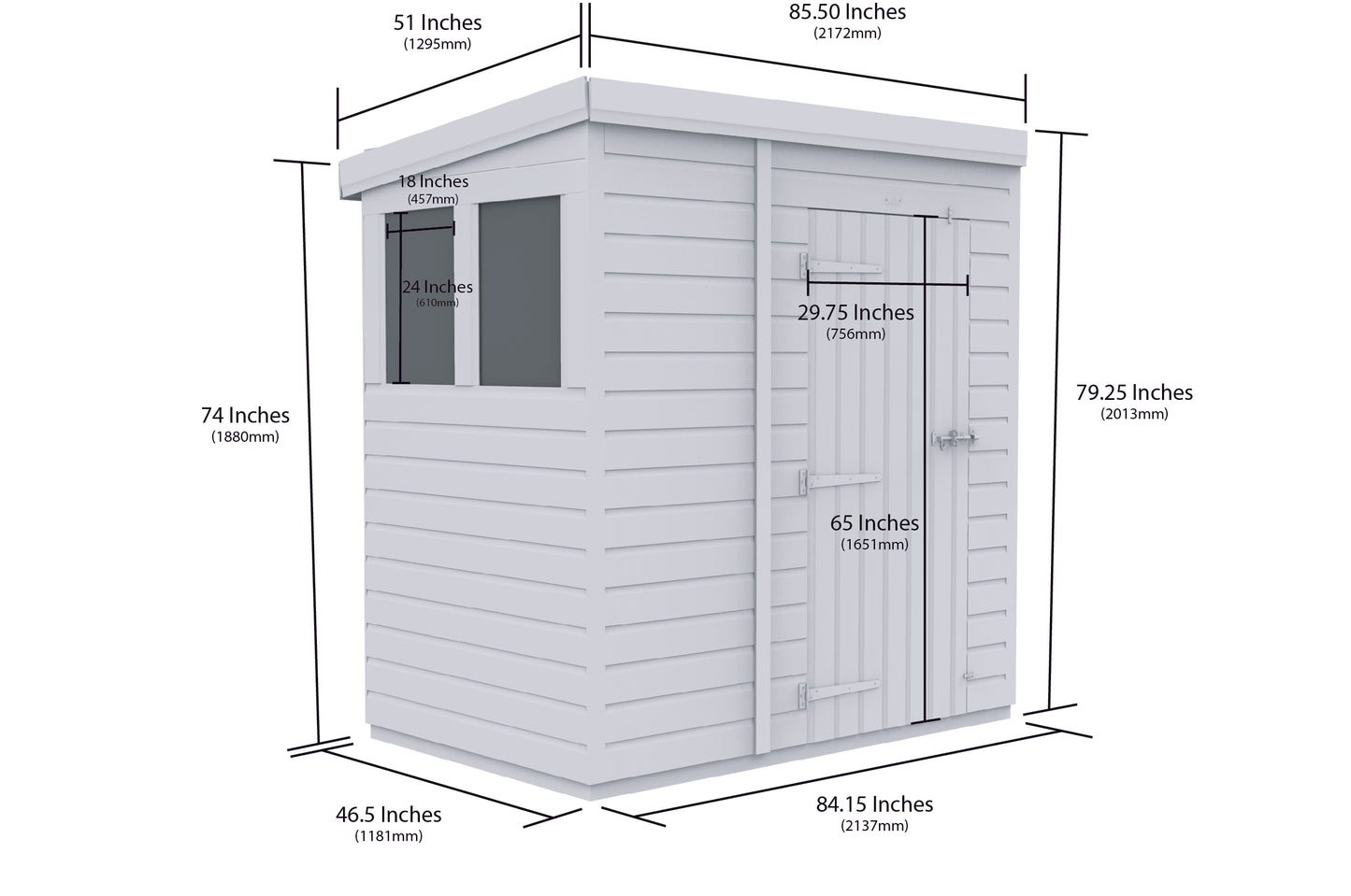 Sheds DIY Pent Garden Shed 4 ft Width