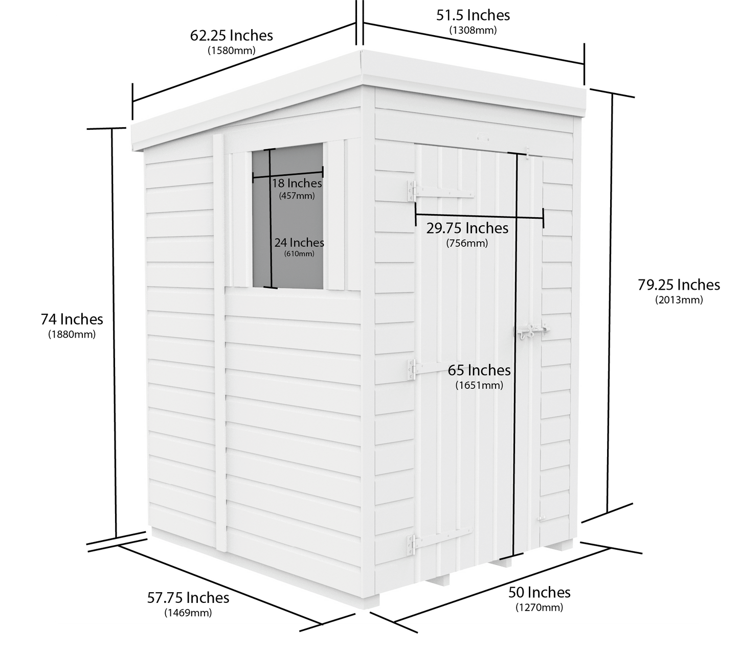 Sheds DIY Pent Garden Shed 5 ft Width
