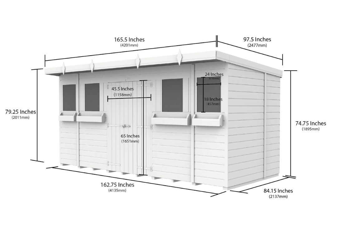 Sheds DIY Pent Summer Shed 7 ft Width