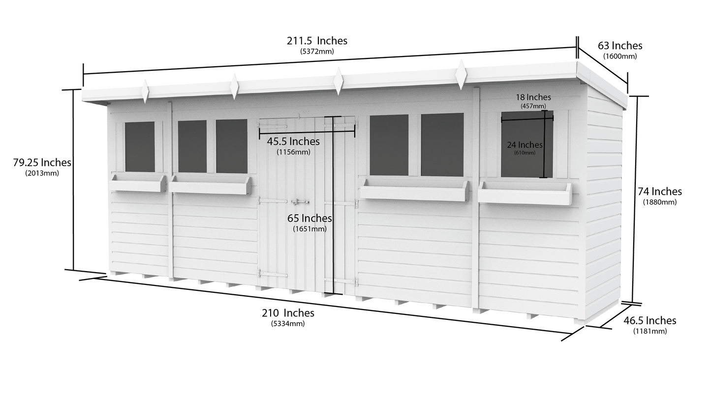 Sheds DIY Pent Summer Shed 4 ft Width