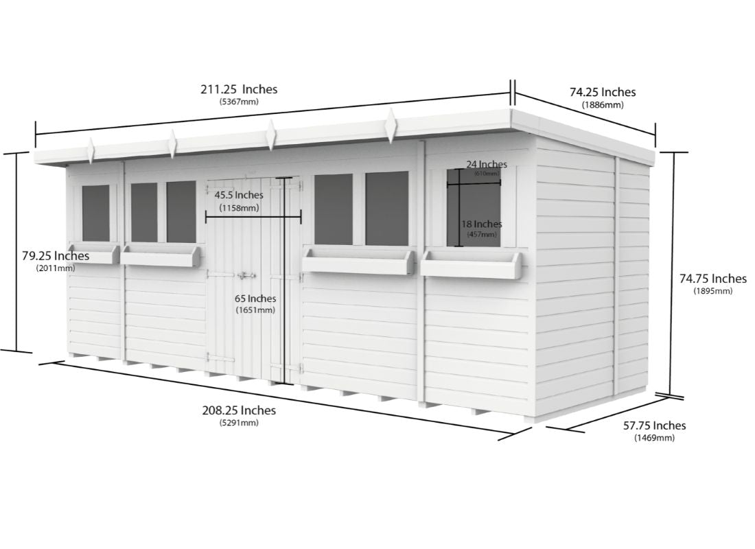 Sheds DIY Pent Summer Shed 5 ft Width