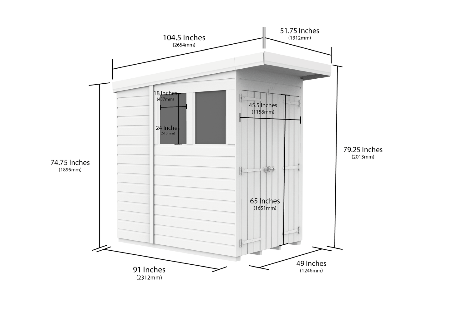 Sheds DIY Pent Summer Shed 8 ft Width