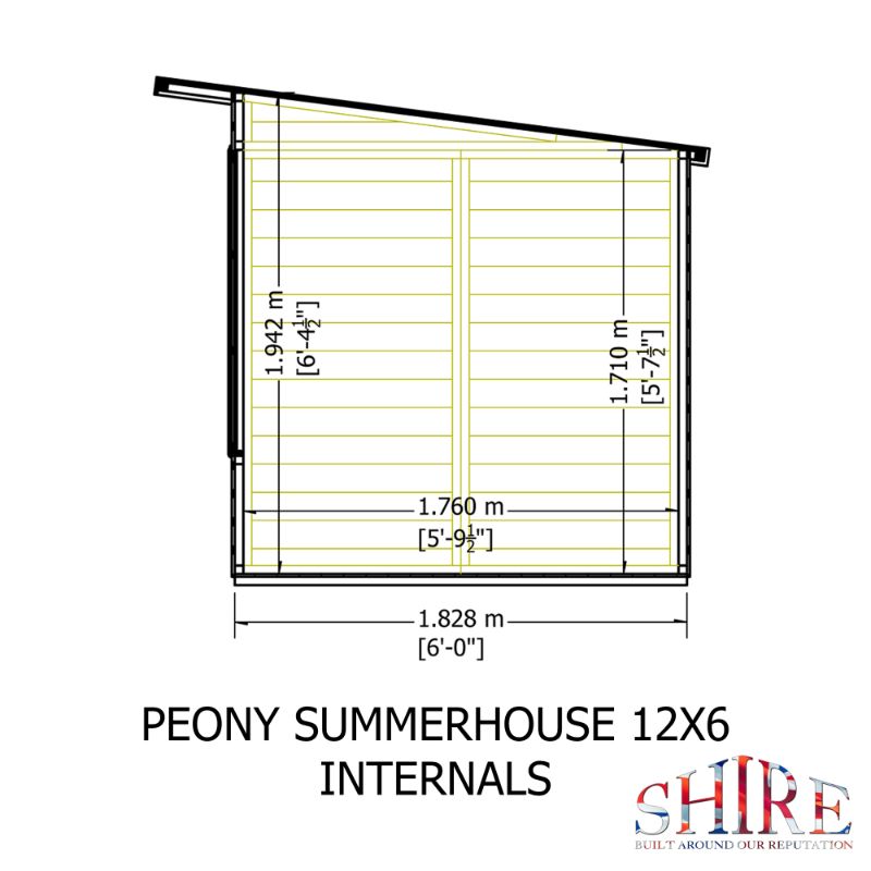 Shire Peony 12x6 Pent Summerhouse