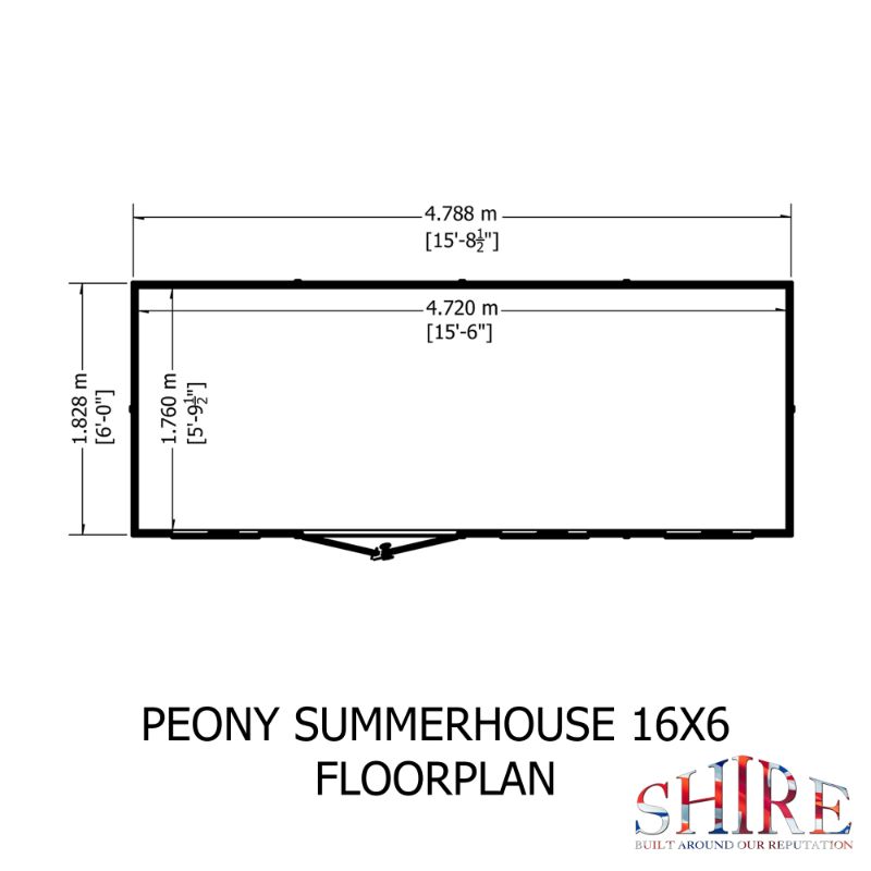 Shire Peony 16x6 Pent Summerhouse