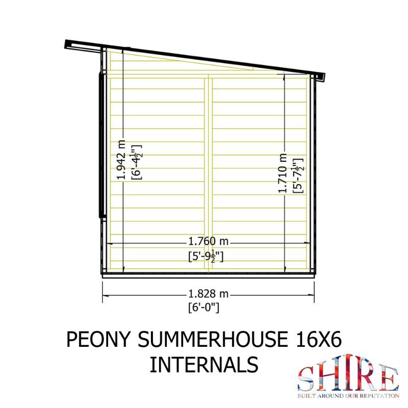 Shire Peony 16x6 Pent Summerhouse