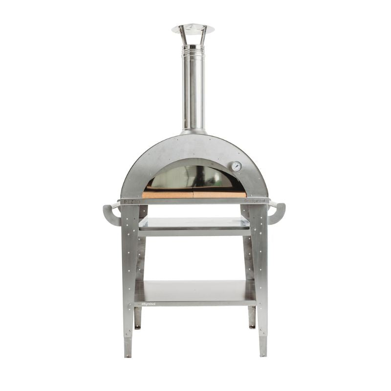 GrillSymbol Wood Fired Pizza Oven with Stand Pizzo-set-inox