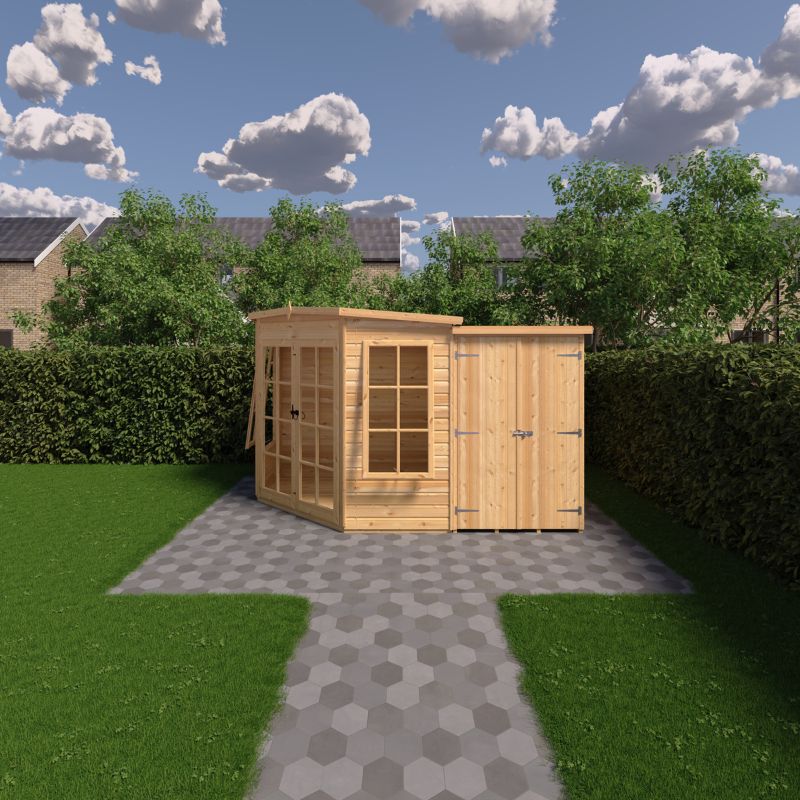 Shire Hampton with Side Shed 7x 11 Summerhouse