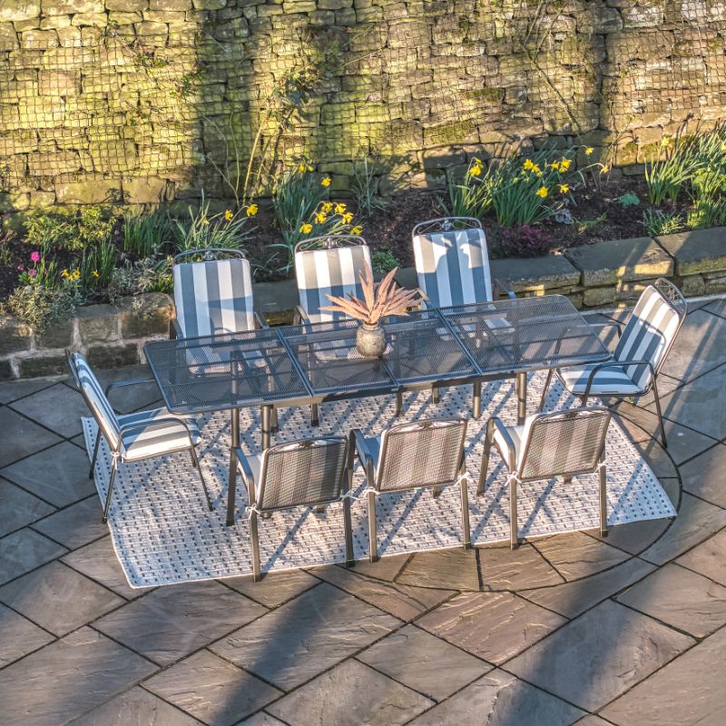 Pacific Lifestyle - Savoy Extendable Rectangular 8 Seater Dining Set with Cushions