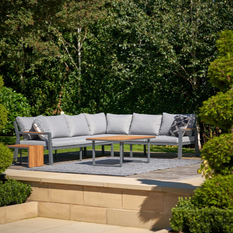 Pacific Lifestyle - Stockholm Anthracite Outdoor Corner Seating Set