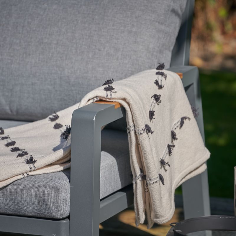 Pacific Lifestyle - Stockholm Anthracite Outdoor Corner Seating Set including Fire Pit Table