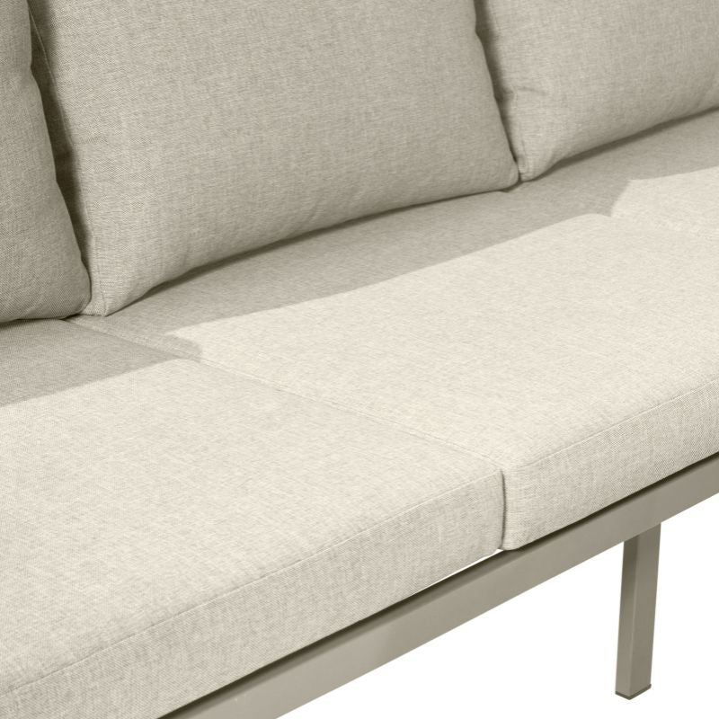 Pacific Lifestyle - Stockholm Limestone Outdoor Corner Seating Set including Fire Pit Table