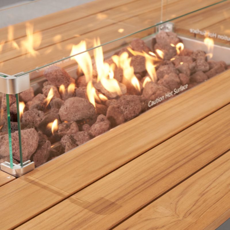 Pacific Lifestyle - Stockholm Anthracite Outdoor Corner Seating Set including Fire Pit Table