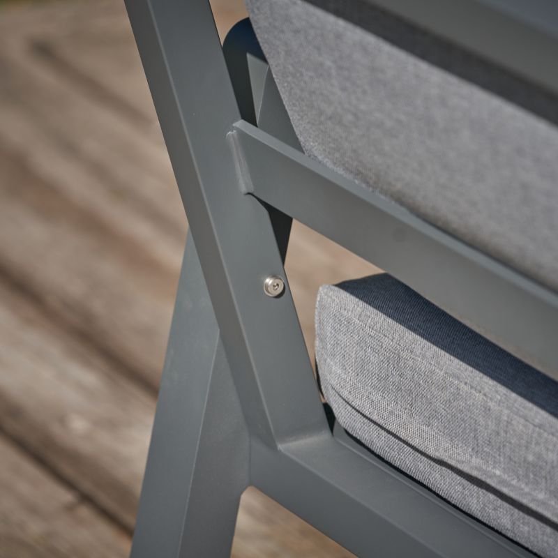Pacific Lifestyle - Stockholm Anthracite Outdoor Corner Seating Set including Fire Pit Table
