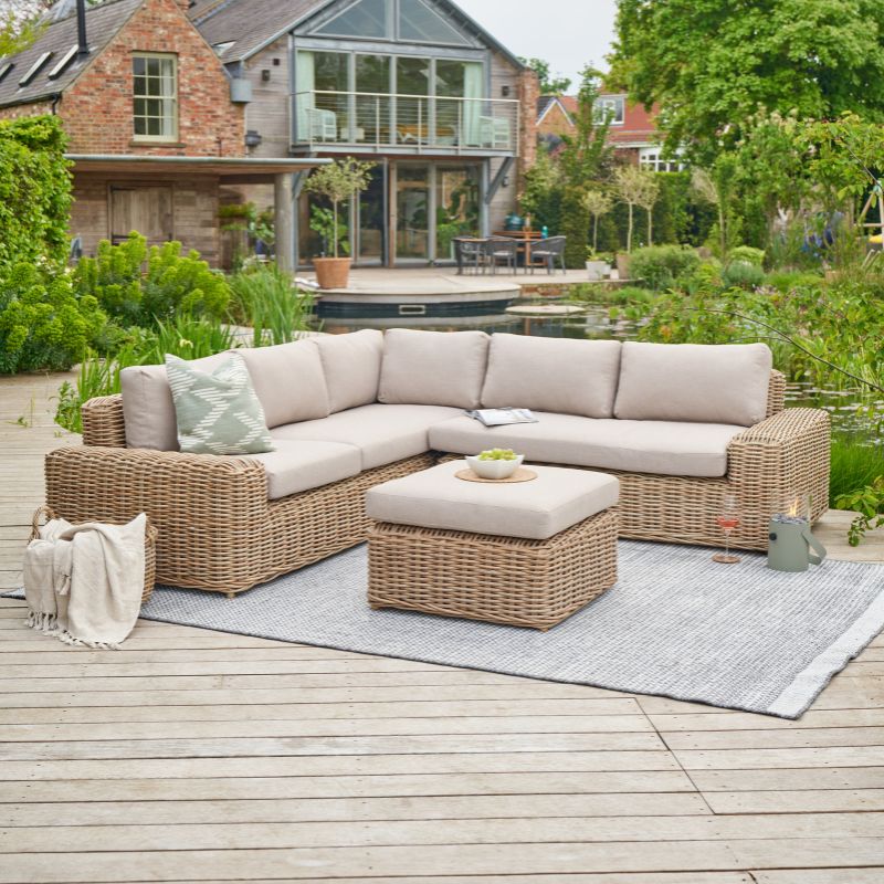Pacific Lifestyle - Como Natural Antique Outdoor Corner Seating Set