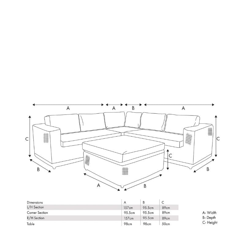 Pacific Lifestyle - Tuscany Outdoor Corner Seating Set