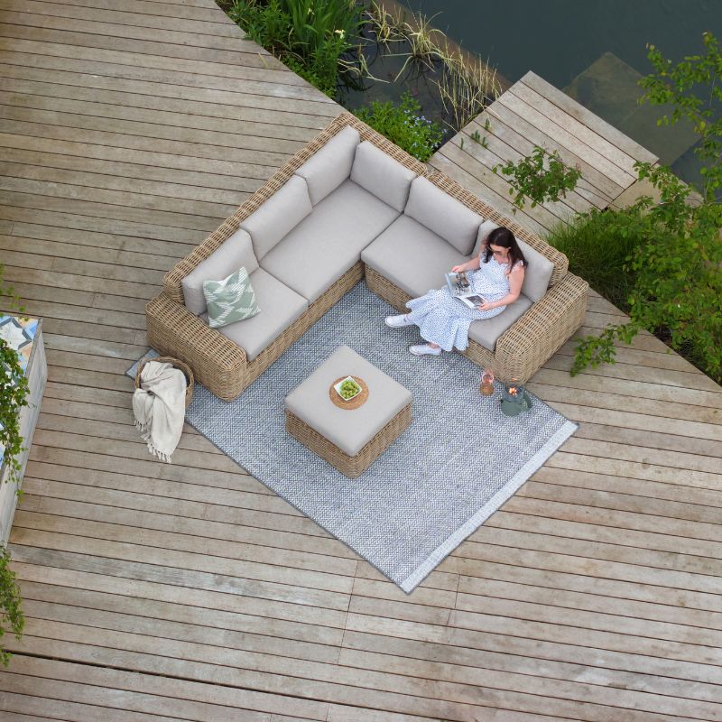Pacific Lifestyle - Como Natural Antique Outdoor Corner Seating Set