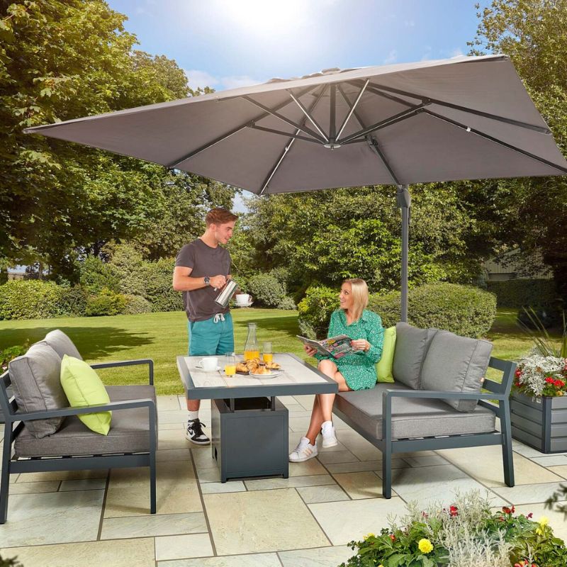 HEX Living Tutbury Dual Height Rectangular Table with Two Sofas