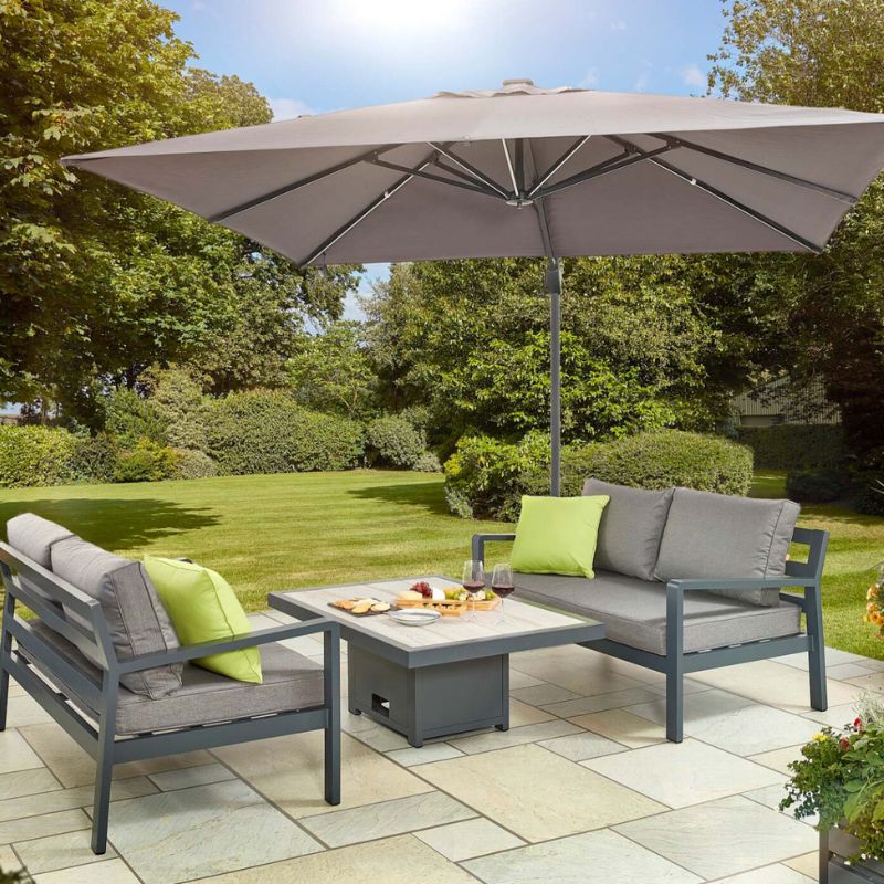 HEX Living Tutbury Dual Height Rectangular Table with Two Sofas