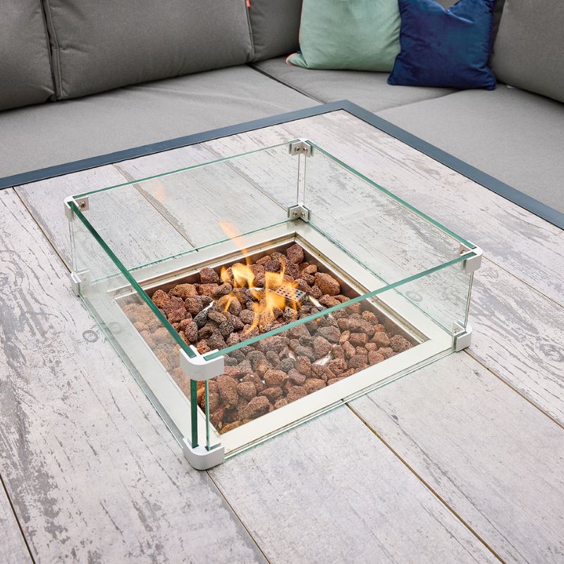 HEX Living Tutbury Fire Pit Table with Corner Sofa and Two Large Benches