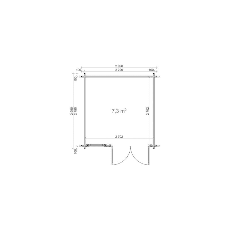 Shire Elm 10x10 44mm Log cabin