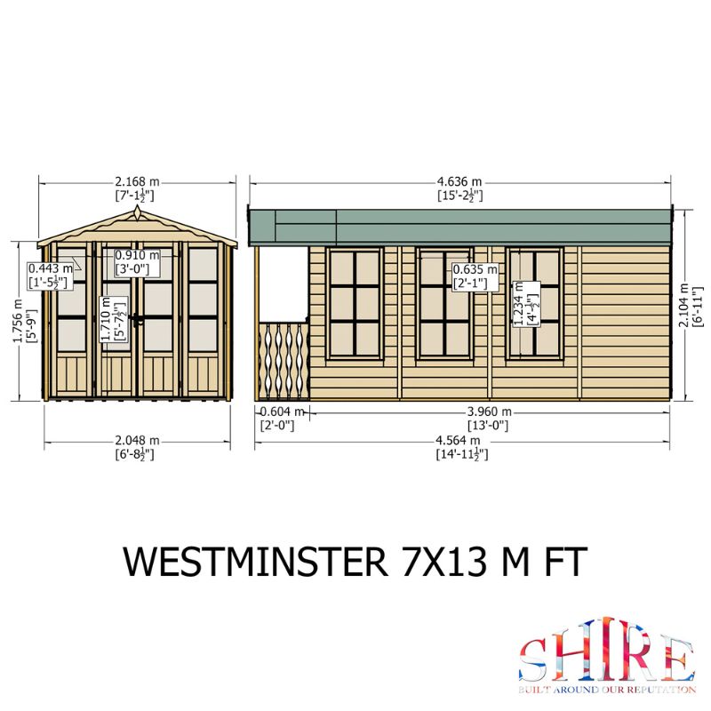 Shire Westminister and Verandah 15x7 Summerhouse