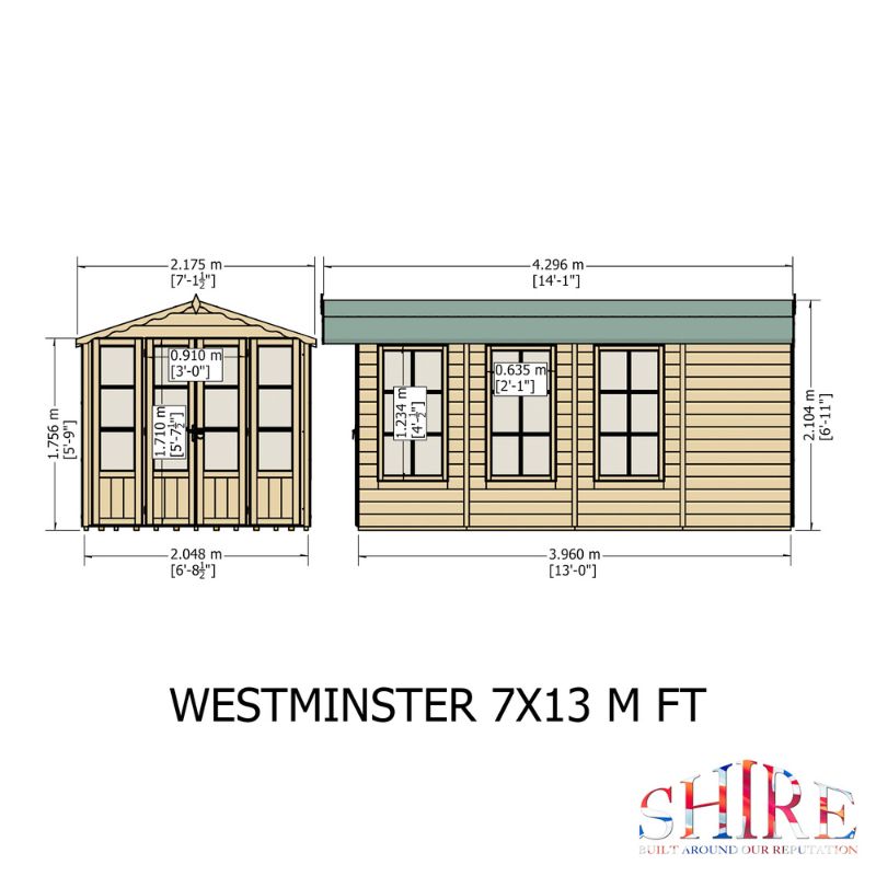 Shire Westminister 13x7 Summerhouse