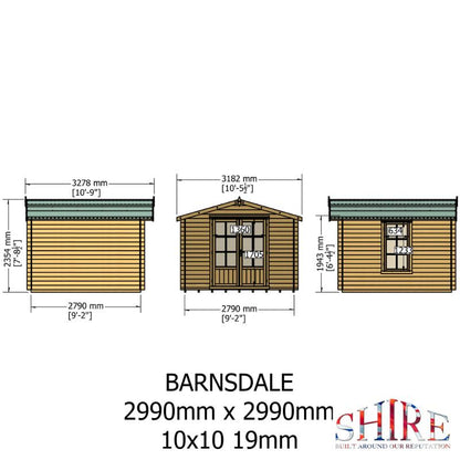 Shire Barnsdale 10x10 19mm Log cabin