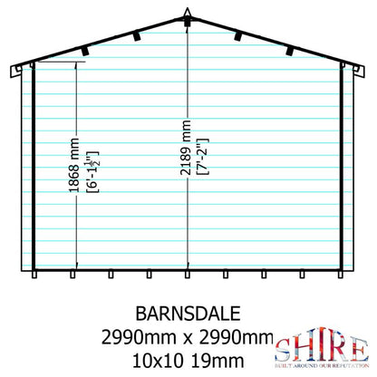 Shire Barnsdale 10x10 19mm Log cabin