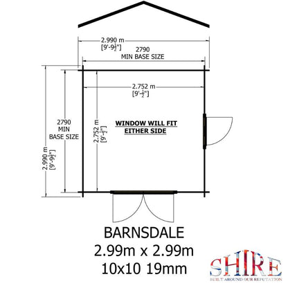 Shire Barnsdale 10x10 19mm Log cabin