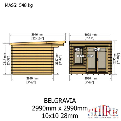 Shire Belgravia 10x10 28mm Log cabin