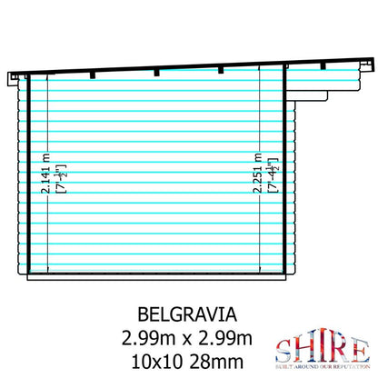 Shire Belgravia 10x10 28mm Log cabin